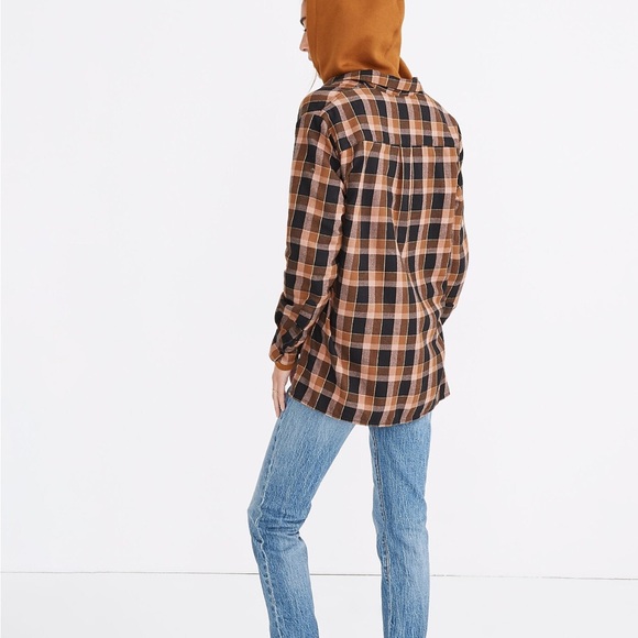 Like New Madewell Flannel Oversized Ex-Boyfriend Shirt in Gideon Plaid, L - Picture 2 of 12